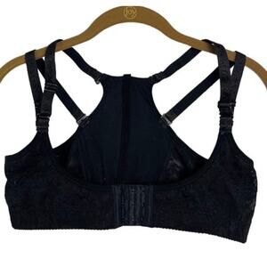 Black Posture Brace Push Up Bra Womens XL Lace Bustline Shapewear Adjustable